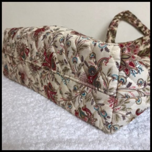 Victorian Floral Style Print Cotton Shoulder Bag - Picture 5 of 12